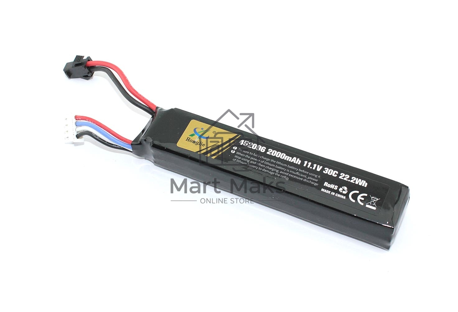 Портативный аккумулятор Li-Pol 11.1v 452096 2000mah разъем SM