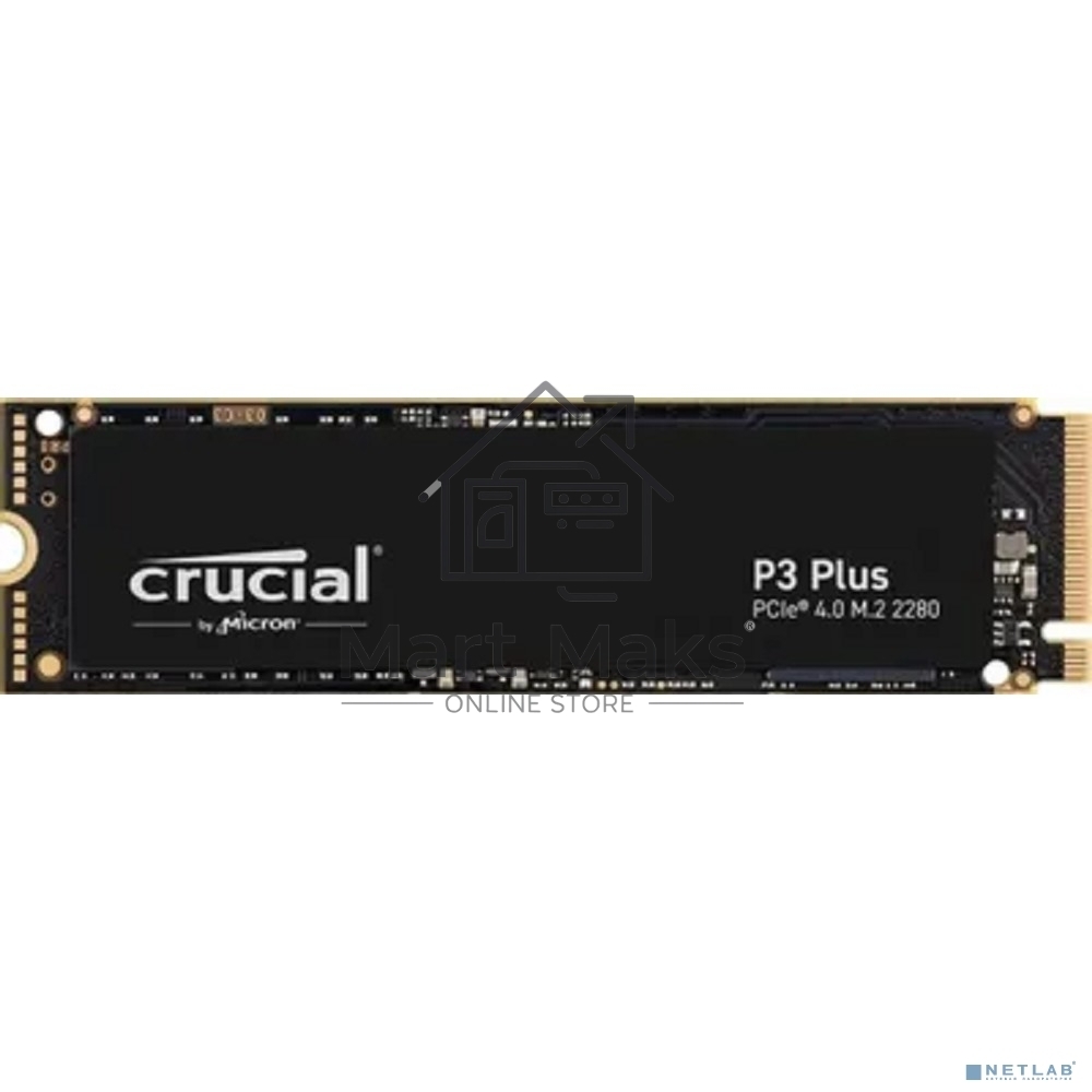 Накопитель SSD Crucial P3+, 500Gb, PCIe 4.0 x4, M.2 2280, NVMe, R/W 4700/1900 OEM