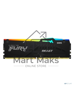 Оперативная память Kingston Fury Beast, DDR5, 32Gb (2x16Gb), 6000MHz, CL36, DIMM, с радиаторами, RGB, черный