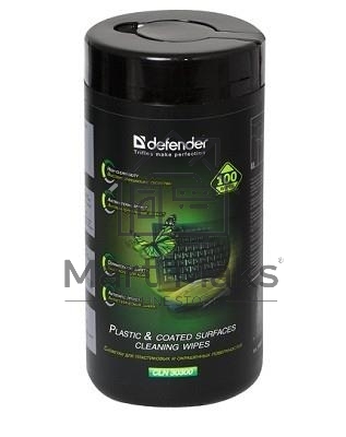Чистящие салфетки Defender ECO для поверхностей офисной техники, (не применять для ЖК- экранов!) / туба/ 100 шт / Россия
