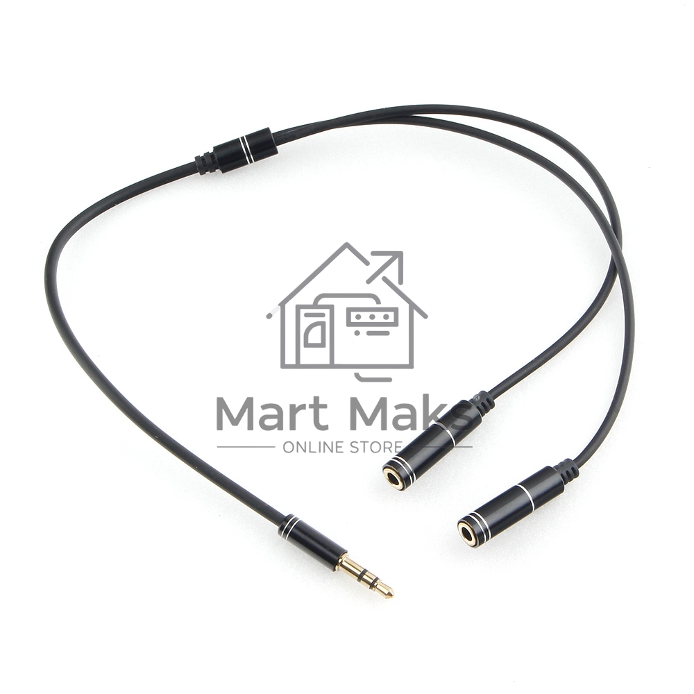 Кабель аудио разветвитель Cablexpert CCAB-02-35MY-0.2MB. 3.5 джек (M)/2х 3.5 джек (F), черный, 0.2м, блистер