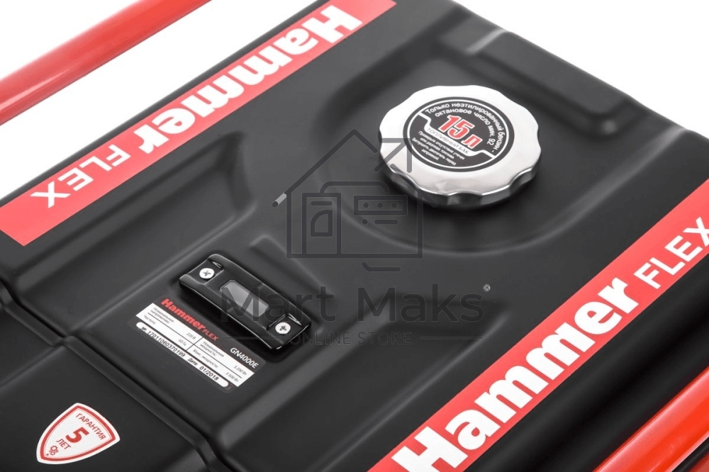 Бензоэлектростанция Hammer Flex GN4000E  электрозапуск 3.5КВт 220В 50Гц бак 20л непр.13ч