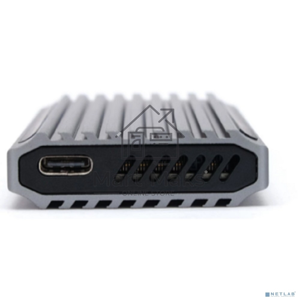 Внешний корпус Gembird EEM2-SATA-3 USB 3.1 для M2 SATA порт Type-С, RGB подсветка, металл, серебристый