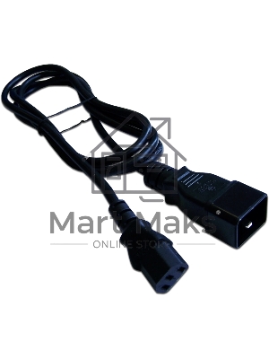 Шнур питания Lanmaster С13-C20, 3х0.75, 220В, 10А, черный, 0.5 метра