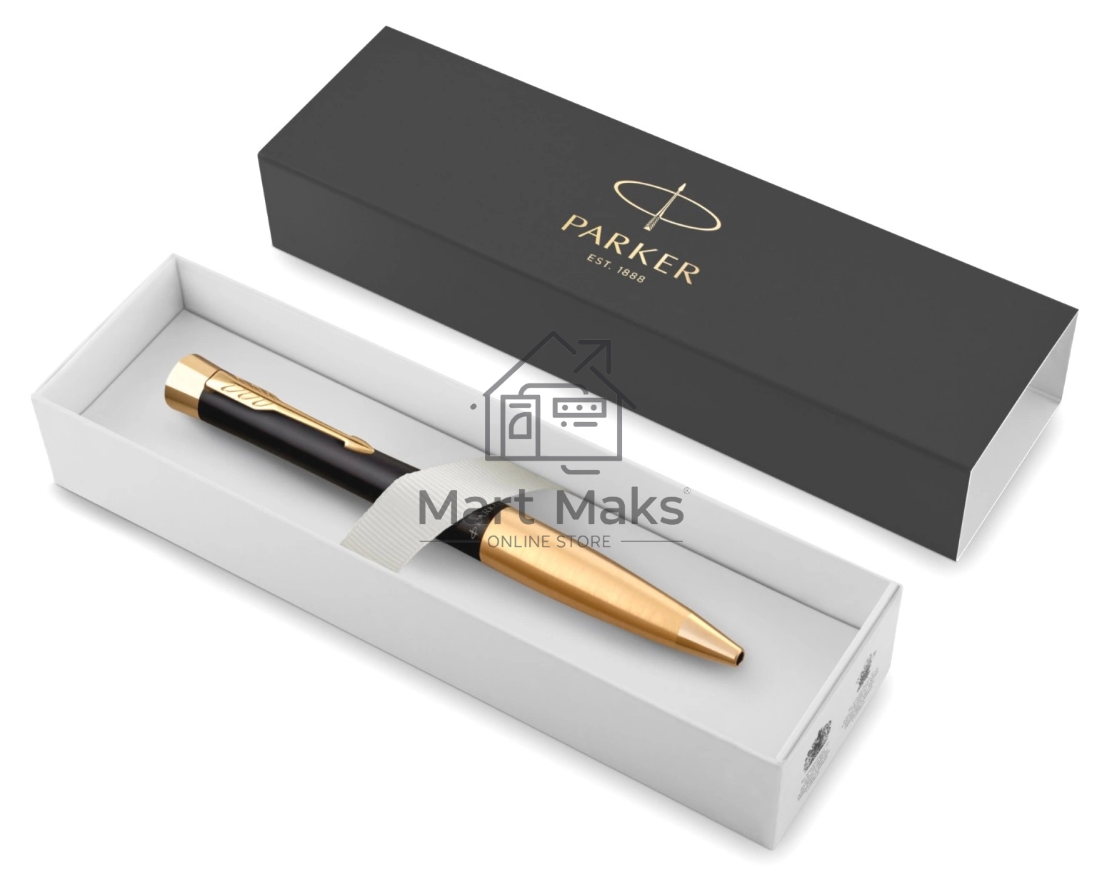 Ручка шариковая Parker Urban Core K314 (CW2143640) Muted Black GT M, синие чернила, подарочная коробка