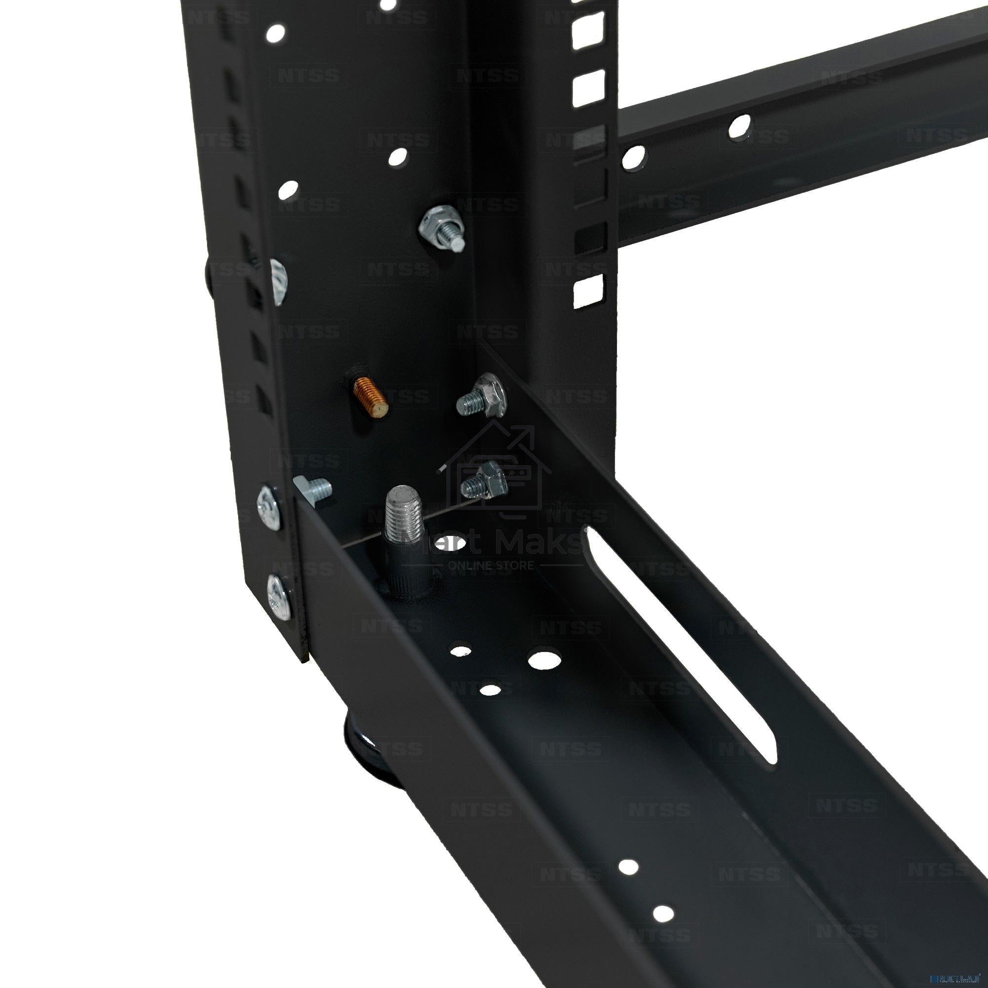 Стойка двухрамная NTSS NTSS-2POR24U/600-1000-BL 24U 550ммx1000мм 600кг черный