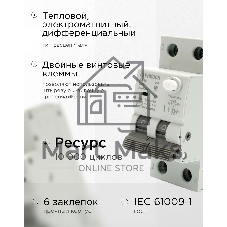 Автоматический выключатель дифференциального тока Гарнизон RCBO-50-2-50-4.5- C-100-S, АД-50 (селективный) 1P+N 50А/100мА, 4.5кА (C, тип АС)