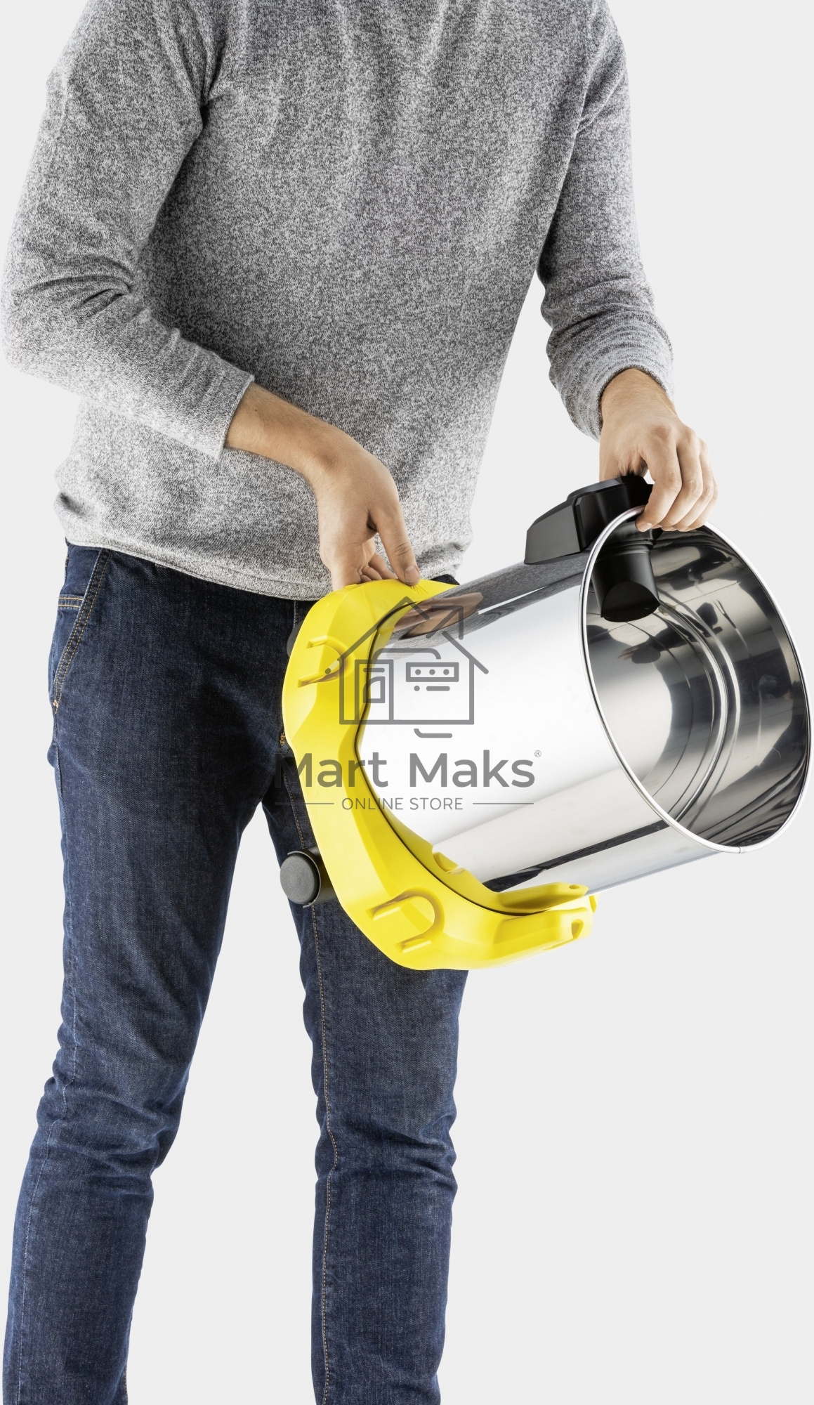 Строительный пылесос Karcher WD 3 S V-17/4/20 желтый, 1000 Вт, уборка сухая/сбор воды, пылесборник мешок/контейнер, 17 л