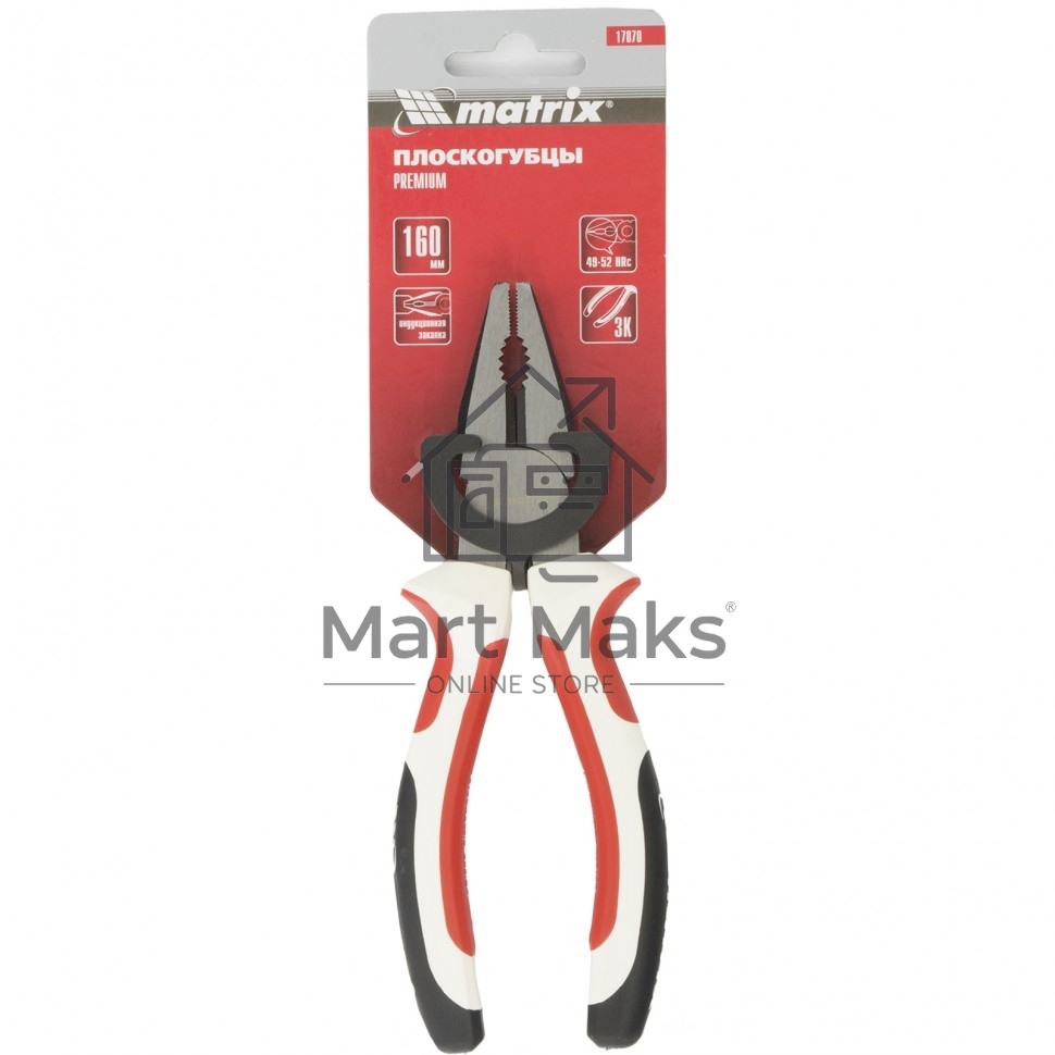 Плоскогубцы MATRIX Premium, 160 мм трехкомпонентные рукоятки 17070