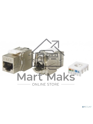 Hyperline KJ8-8P8C-C6-180-TLS-SH-F-WH Вставка Keystone Jack RJ-45(8P8C), категория 6, экранированная, тип 180 градусов, Toolless, белая