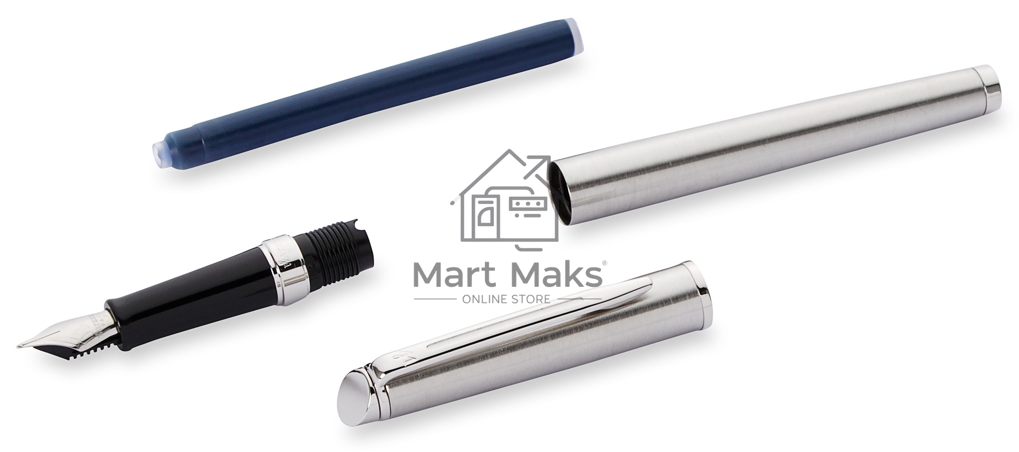 Ручка перьевая Waterman Hemisphere (CWS0920410) Steel CT F сталь нержавеющая, подарочная коробка