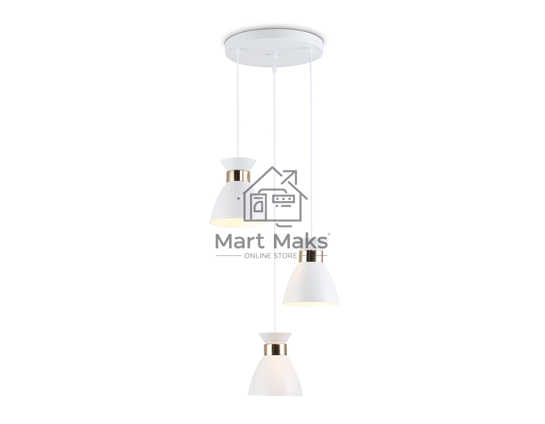 Светильник Ambrella light TR8467/3 WH/FGD белый/золото E27/3 max 60W D340*1000