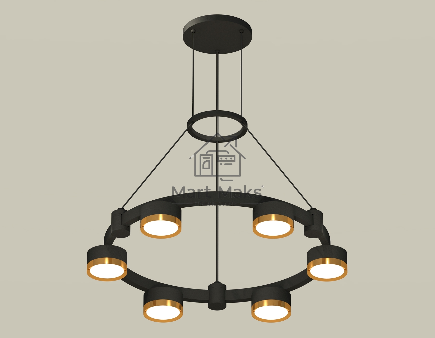 Светильник Ambrella light XR92051102/6 SBK/PYG черный песок/золото желтое полированное GX53 (A9205, C9232, N8124)