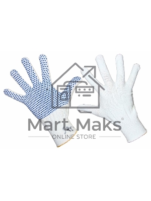 Перчатки нейлоновые с частичным покрытием ладони и пальцев Перчатки нейлоновые с частичным покрытием ладони и пальцев