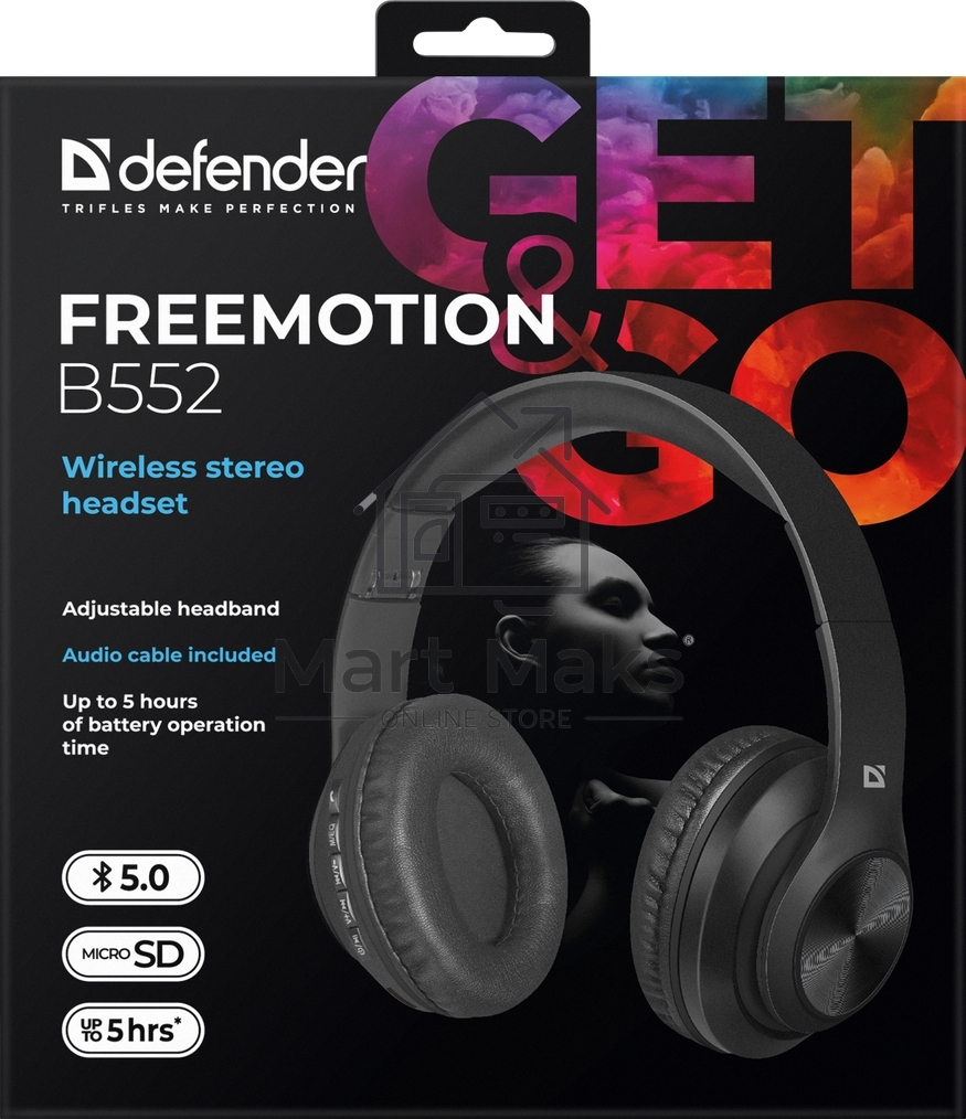 Гарнитура DEFENDER FREEMOTION B552 черный 63552