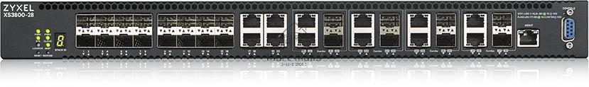 Коммутатор Zyxel XS3800-28 L2+ switch, 4xRJ-45: 1 / 2.5 / 5 / 10G, 8xCombo (SFP: 1 / 10G, RJ-45: 1 / 2.5 / 5 / 10G), 16xSFP +