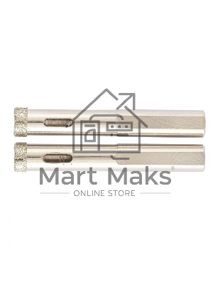 Сверло алмазное Matrix по керамограниту, 10 х 67 мм, 3-гранный хвостовик 2 шт.