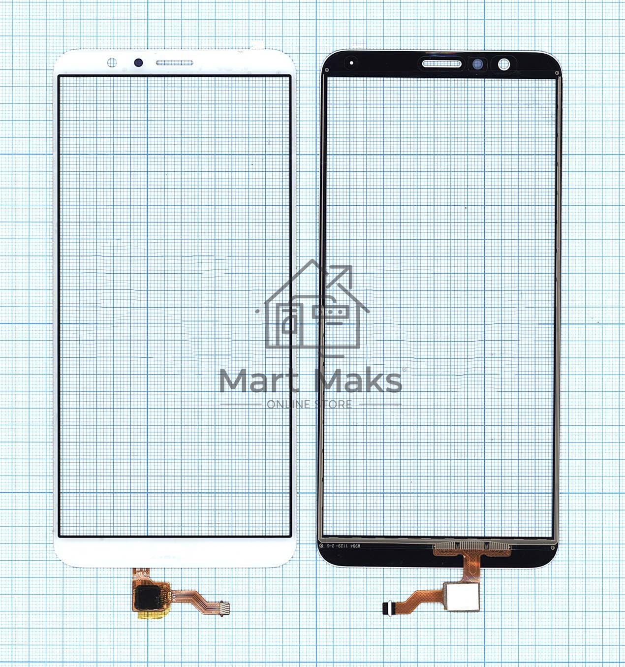 Сенсорное стекло (тачскрин) для Huawei Honor 7X, белое