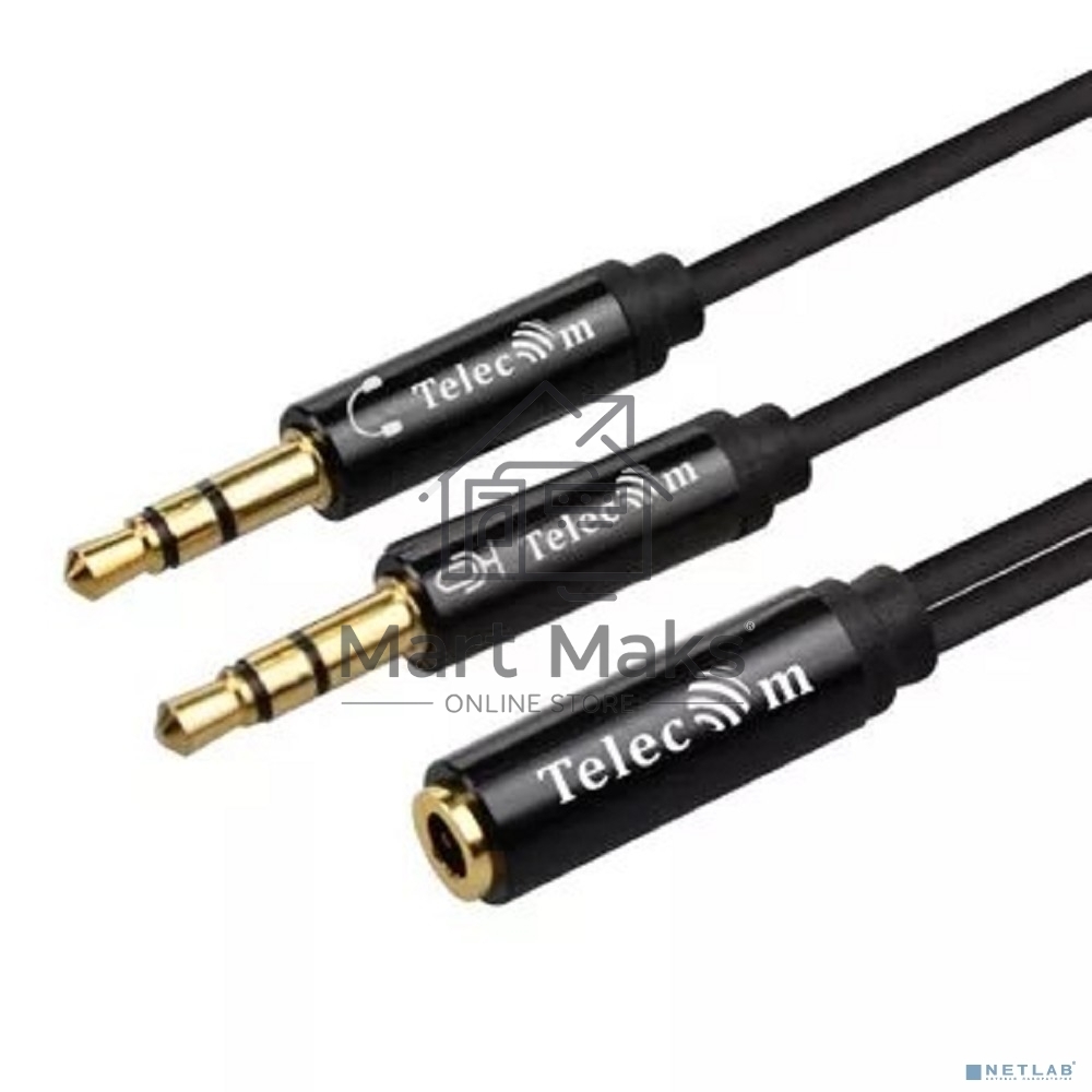 Кабель-адаптер 2*3.5ST(M)/3.5 ST(F), 0.2м, Telecom PRO <TAV205M-0.2M>