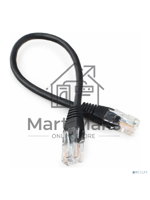 Патч-корд UTP Cablexpert кат.5e 0.25м, литой, многожильный черный