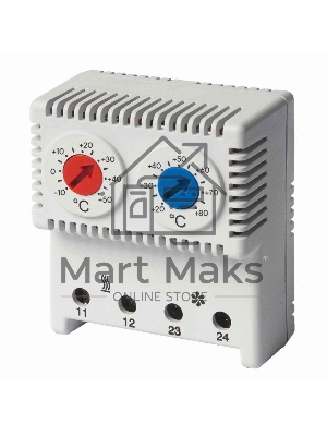 Термостат сдвоенный диапазон темп. для NC контакта: 10-50градС; для NO: 20-80град.C ДКС R5THRV13