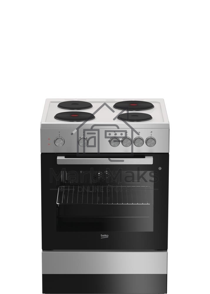 Плита электрическая Beko FSE66000GS черный, конфорок 4 шт, духовка 66 л, 60 см x 85 см x 60 см