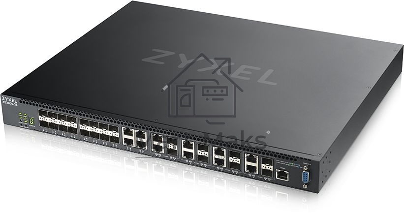 Коммутатор Zyxel XS3800-28 L2+ switch, 4xRJ-45: 1 / 2.5 / 5 / 10G, 8xCombo (SFP: 1 / 10G, RJ-45: 1 / 2.5 / 5 / 10G), 16xSFP +