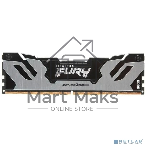 Оперативная память Kingston Fury Renegade, DDR5, 16GB (1x16GB), 6400MHz, CL32, DIMM, с радиатором, серебристый/черный
