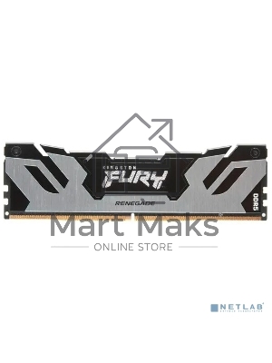 Оперативная память Kingston Fury Renegade, DDR5, 16Gb (1x16Gb), 6400MHz, CL32, DIMM, с радиатором, серебристый/черный