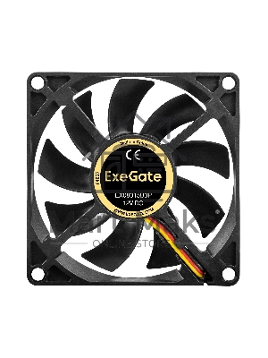 Вентилятор для корпуса ExeGate EX08015B3P черный, 80 мм, 2000 об/мин, 21 дБ, 3 pin