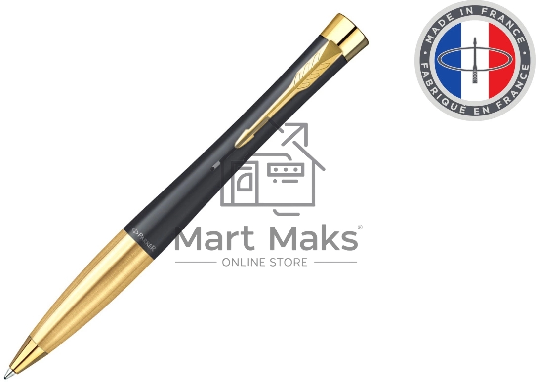 Ручка шариковая Parker Urban Core K314 (CW2143640) Muted Black GT M, синие чернила, подарочная коробка