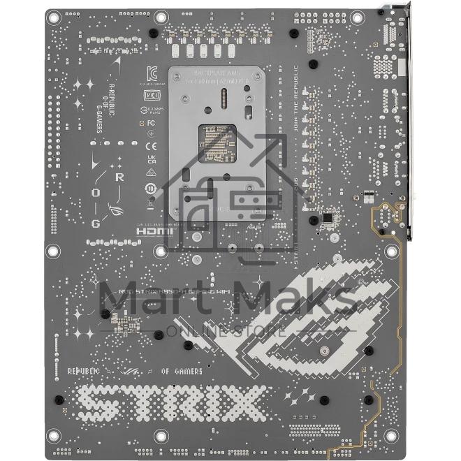 Материнская плата ASUS ROG STRIX B850-A GAMING WIFI, AM5, AMD B850, 4xDDR5, 2xSATA, 4xM.2, 1xPCIe 5.0 x16, 1xPCIe 4.0 x16, 1xPCIe x4, 1xDP, 1xHDMI, 1x2.5Gb LAN, 1xUSB-C 20Gbps, 1xUSB-C 10Gbps, 2xUSB-A 10Gbps, 4xUSB 5Gbps, 2xUSB-A 2.0, 3x3.5 мм, 7.1, ATX