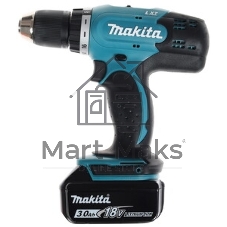 Дрель-шуруповерт Makita DDF453RFE, 18 В, 3 Ач, 42 Нм, щеточный