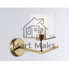 Настенный светильник Ambrella light LH57010 BS/FR латунь/белый матовый E14 max 40W 280*150*220