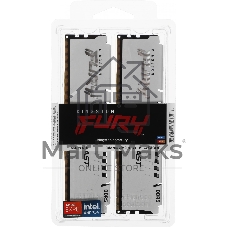 Оперативная память Kingston Fury Beast, DDR5, 32Gb (2x16Gb), 6000MHz, CL30, DIMM, с радиаторами, белый