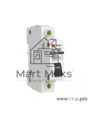 Выключатель автоматический модульный 1п C 16А 4.5кА ВА 47-29 Basic EKF mcb4729-1-16C