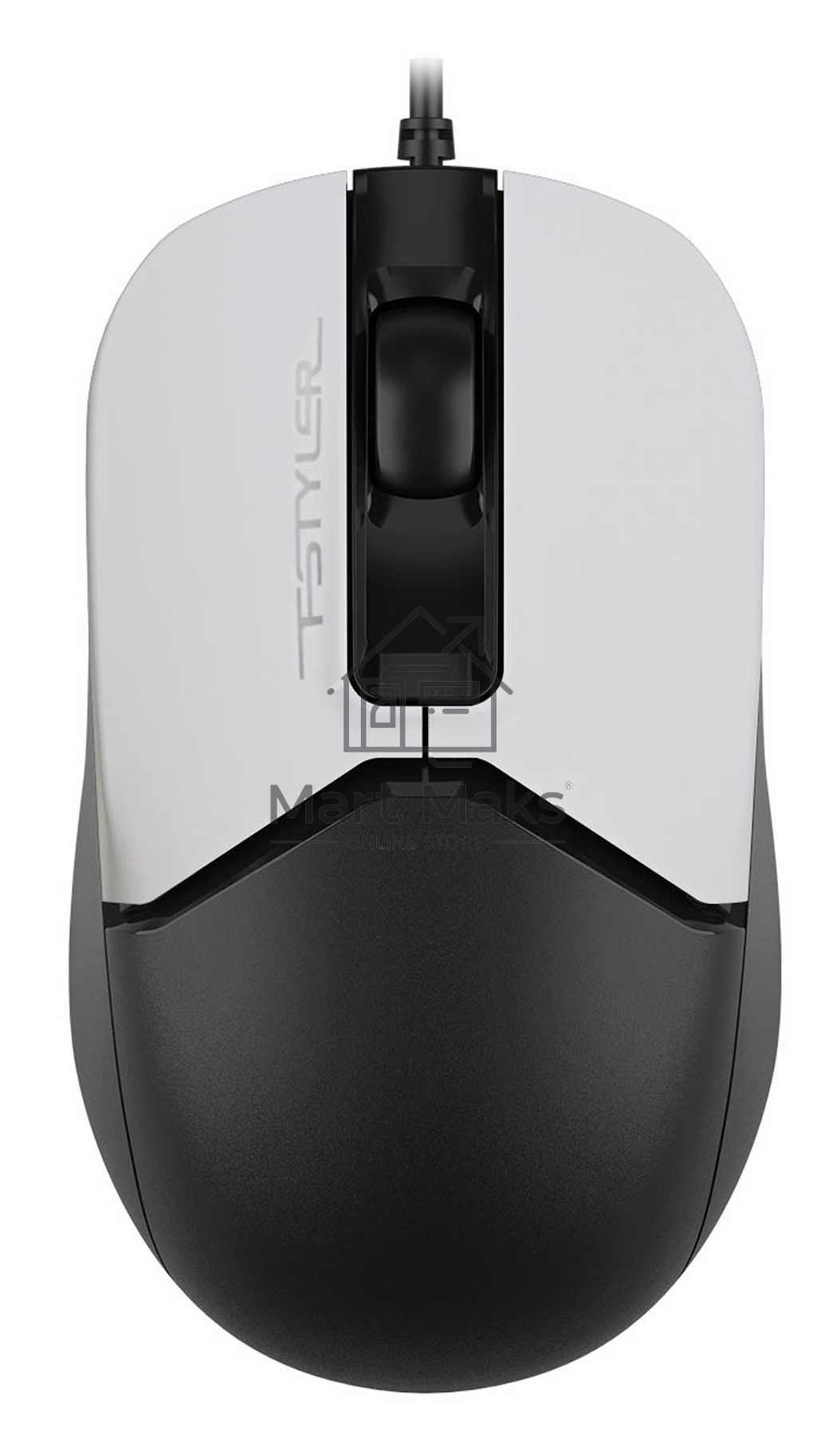 Мышь проводная A4Tech Fstyler FM12S белый/черный, 1200 dpi, USB, кнопки - 3