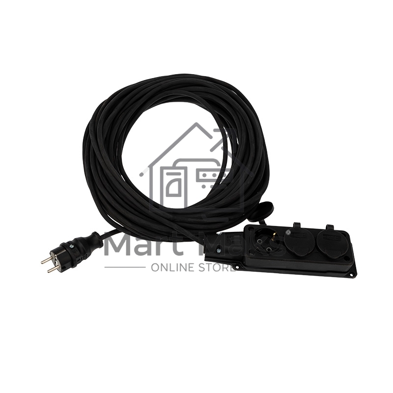 Удлинитель-шнур Rexant КГ 3х1.5, 30 м, 3 гнезда, морозостойкий, с/з, 16 А, 3500 Вт, IP44 (Сделано в России)