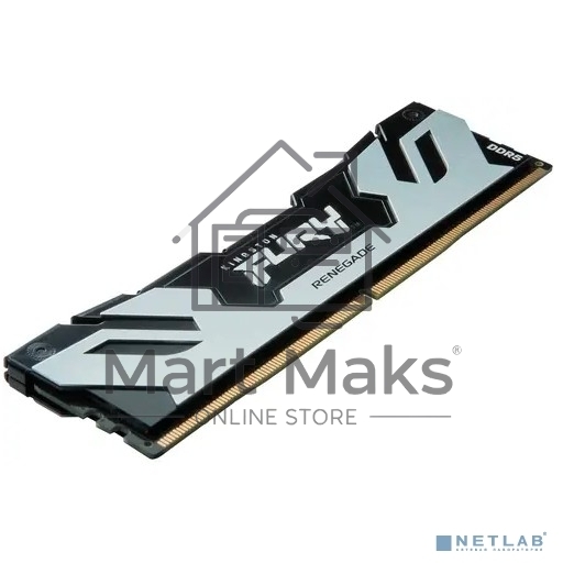 Оперативная память Kingston Fury Renegade, DDR5, 16GB (1x16GB), 6400MHz, CL32, DIMM, с радиатором, серебристый/черный