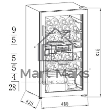 Винный шкаф Maunfeld MFWC-85D28 черный, 80 л, 2 отсека, 28 бут., класс G