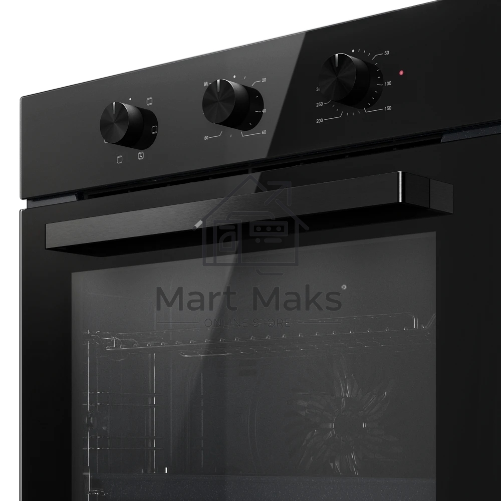 Духовой шкаф MONSHER MOE 6023 Static T Noir, High-Tech, 78 л, поворотное управление, таймер, 6 режимов, макс. температура 310 градусов, телескопические направляющие (на 1 уровень), энергоэффективность А, цвет черный