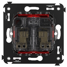 Розетка DKC Avanti 4401003 2P+E со шторками, красный квадрат