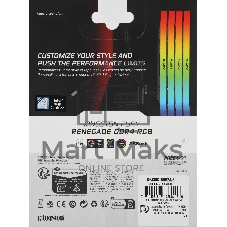Оперативная память Kingston Fury Renegade, DDR4, 8GB (1x8GB), 3600MHz, CL16, DIMM, с радиатором, RGB, серебристый/черный