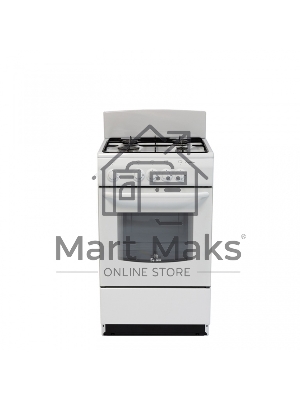 Плита газовая De Luxe 5040.38Г (Щ) белый, конфорок 4 шт, духовка 43 л, 50 см x 85 см x 50 см