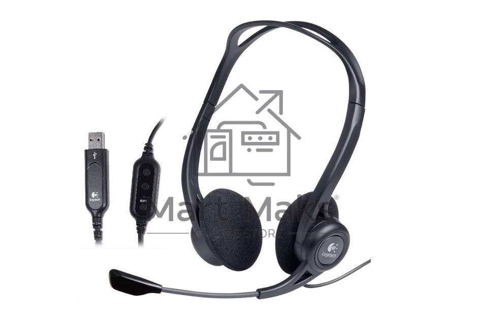 Наушники с микрофоном Logitech 960 черный 2.4м накладные оголовье (981-000100)