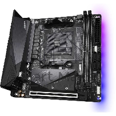 Материнская плата Gigabyte B550I AORUS PRO AX, AM4, AMD B550, 2xDDR4, 4xSATA, 2xM.2, 1xPCIe 4.0 x16, 2xHDMI, 1xDP, 1x 2.5Gb LAN, 1xUSB-C 3.2 Gen 2, 4xUSB-A 3.2 Gen 1, 3x3.5 мм, 7.1, Mini-ITX