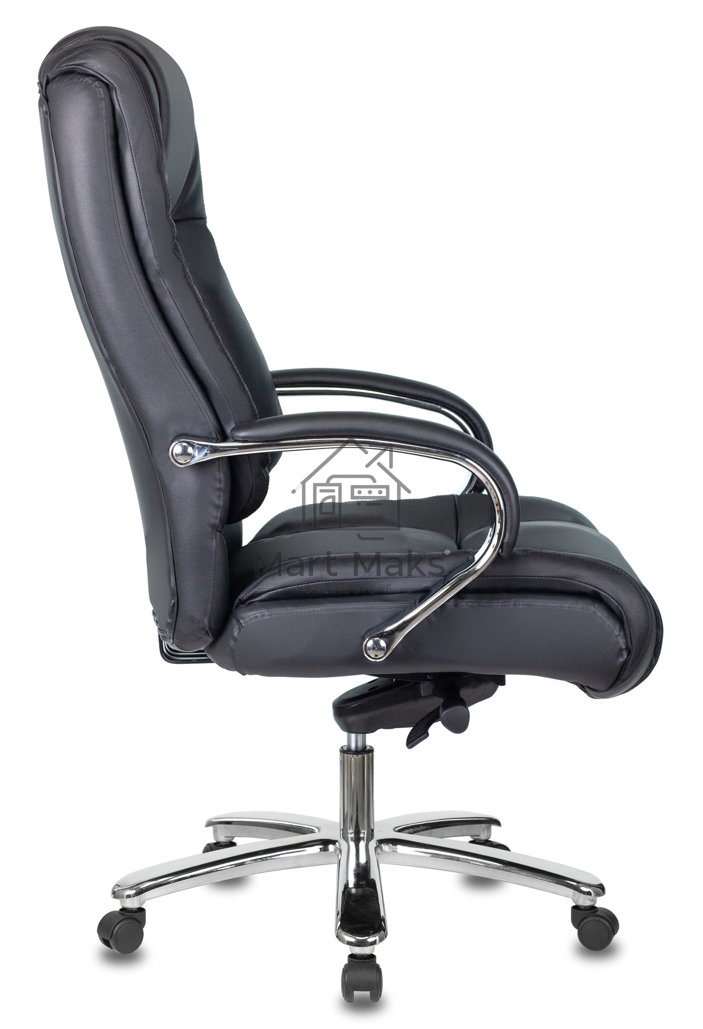 Кресло руководителя Бюрократ T-9925SL/BLACK черный, кожа, крестовина хром