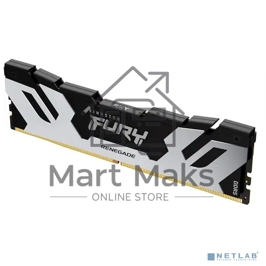 Оперативная память Kingston Fury Renegade, DDR5, 16GB (1x16GB), 6400MHz, CL32, DIMM, с радиатором, серебристый/черный