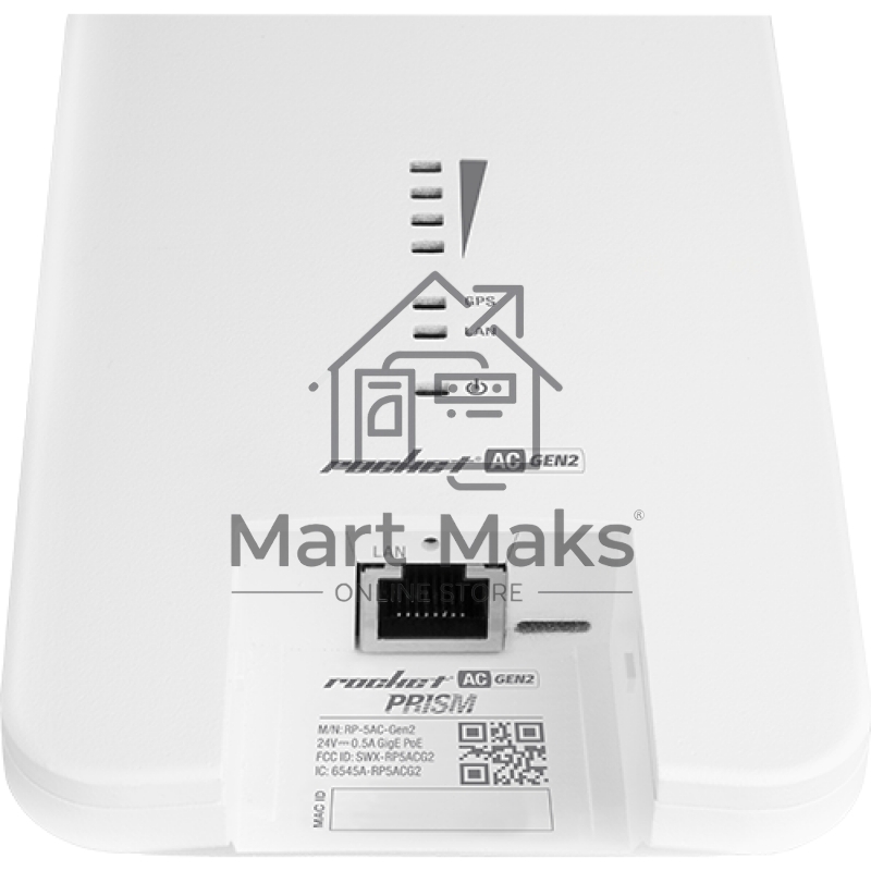 Точка доступа UBIQUITI RP-5AC-Gen2 Rocket 5AC PRISM Gen 2 Радиоустройство 5 ГГц, PtMP/PtP, airMAX ac, 2x RP-SMA, фильтры airPrism, GPS Sync