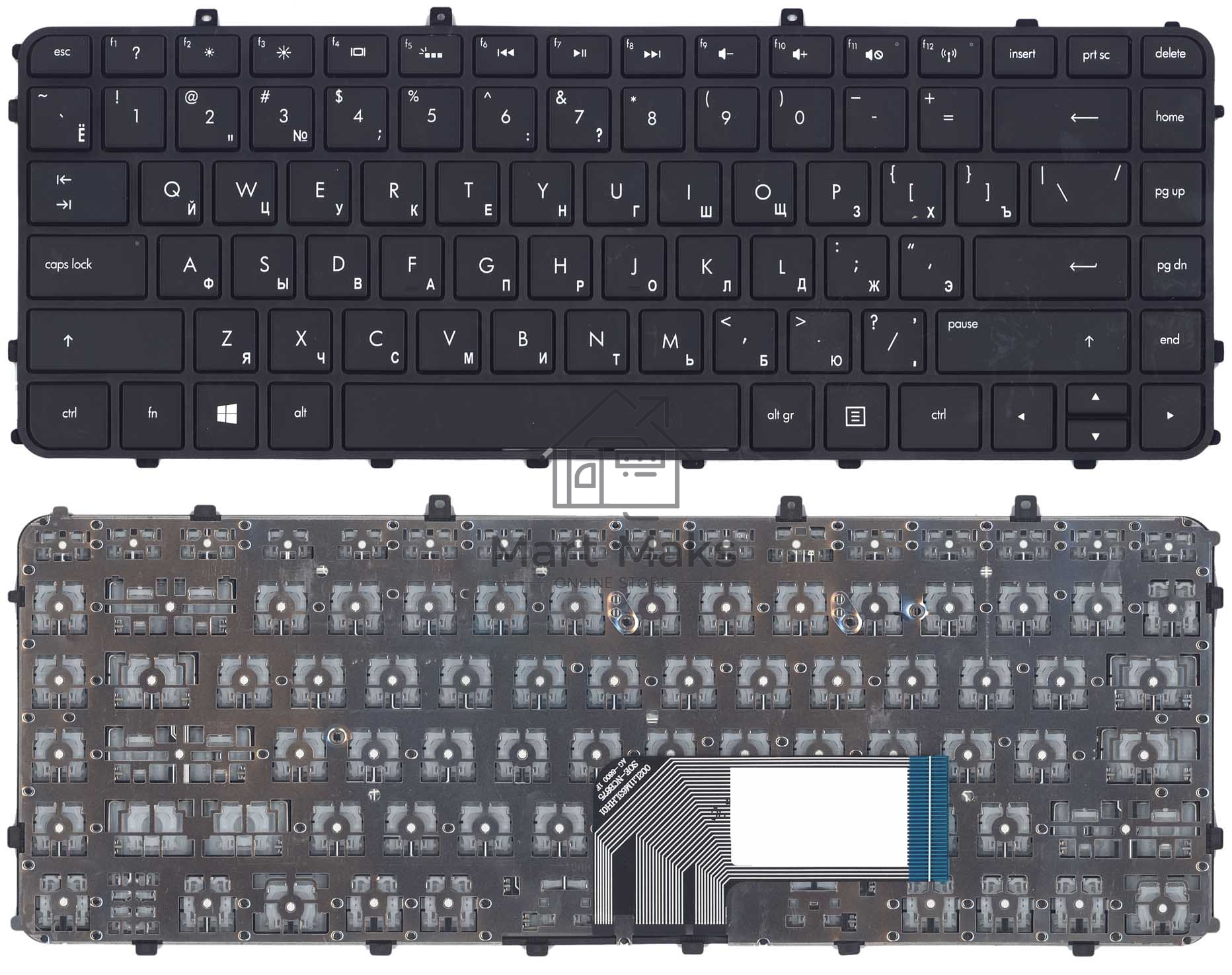 Клавиатура для ноутбука HP Envy 4-1000 черная с рамкой